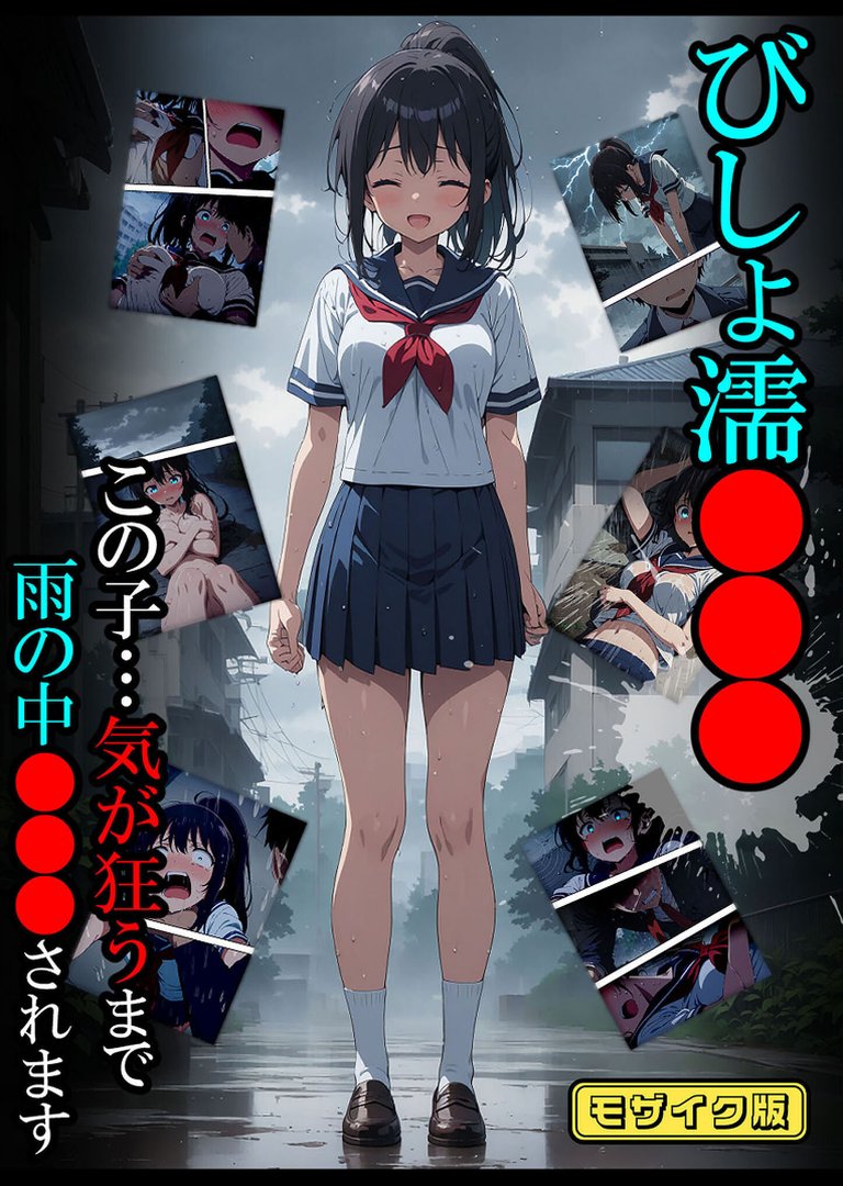 【全4作収録】びしょ濡●●● セット版 〜この子たち…気が狂うまで雨の中●されます〜 モザイク版｜ばななメモリアル｜エロ漫画 1ページ目