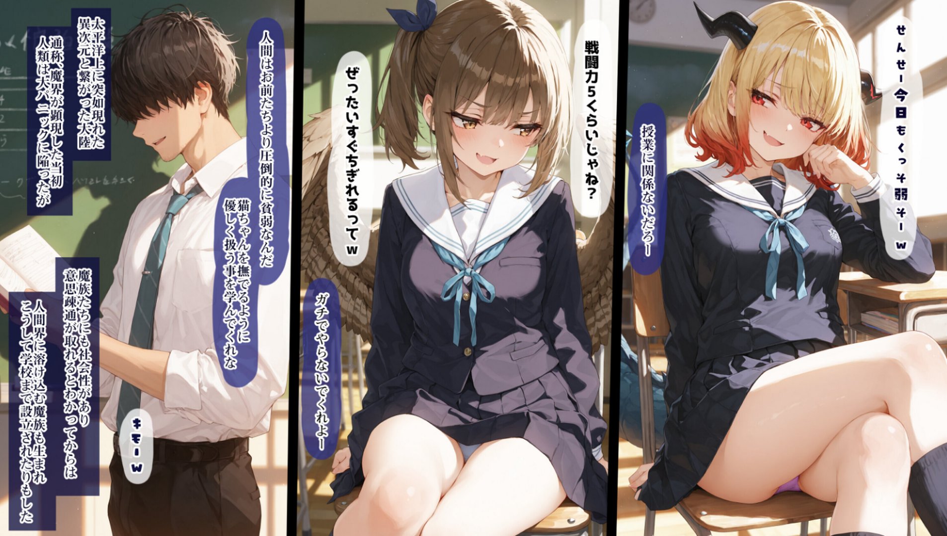 【エロ漫画】清楚サキュバス 世界が魔界と繋がって早10年 オレが教え子の搾精指導担当ってマジ?【棒消し修正版】(EchicalH)【s886atrlw01107】 清楚サキュバス 世界が魔界と繋がって早10年 オレが教え子の搾精指導担当ってマジ?【棒消し修正版】|EchicalH|エロ漫画 3ページ目