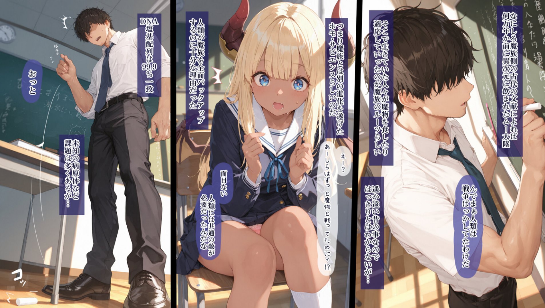 【エロ漫画】清楚サキュバス 世界が魔界と繋がって早10年 オレが教え子の搾精指導担当ってマジ?【棒消し修正版】(EchicalH)【s886atrlw01107】 清楚サキュバス 世界が魔界と繋がって早10年 オレが教え子の搾精指導担当ってマジ?【棒消し修正版】|EchicalH|エロ漫画 4ページ目