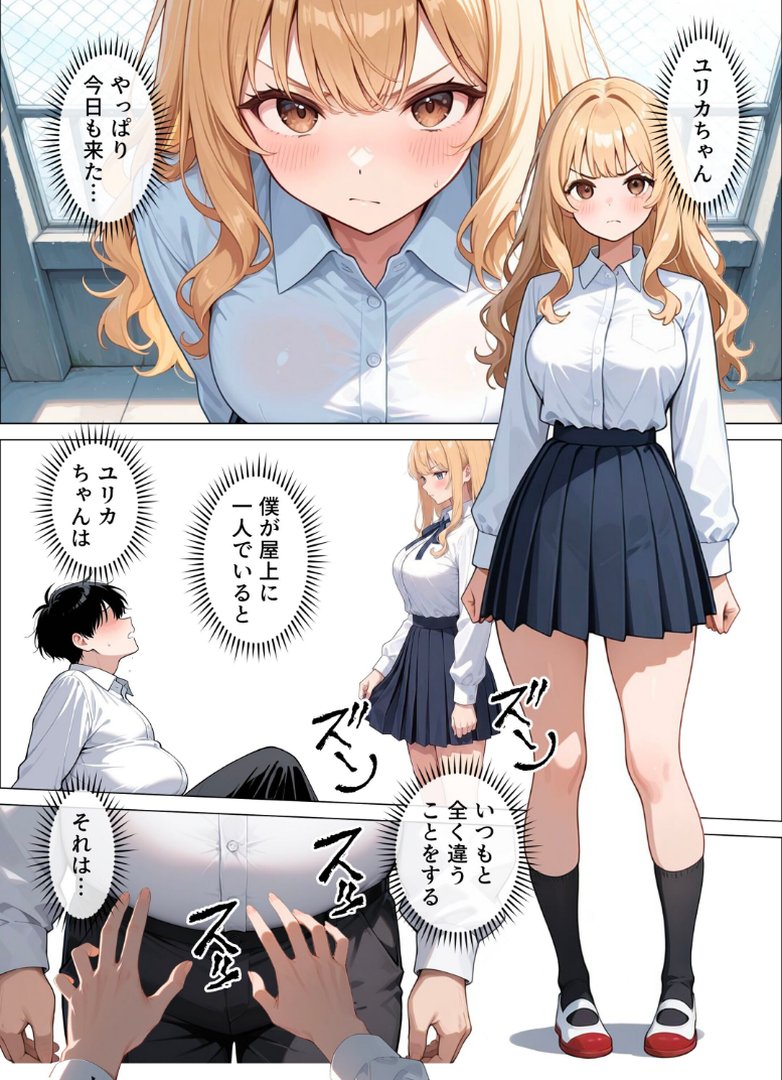 いじめてくるヤンキー女子が、屋上では僕のチ○ポでイキ狂う【モザイク版】｜犬ポテト｜エロ漫画 10ページ目