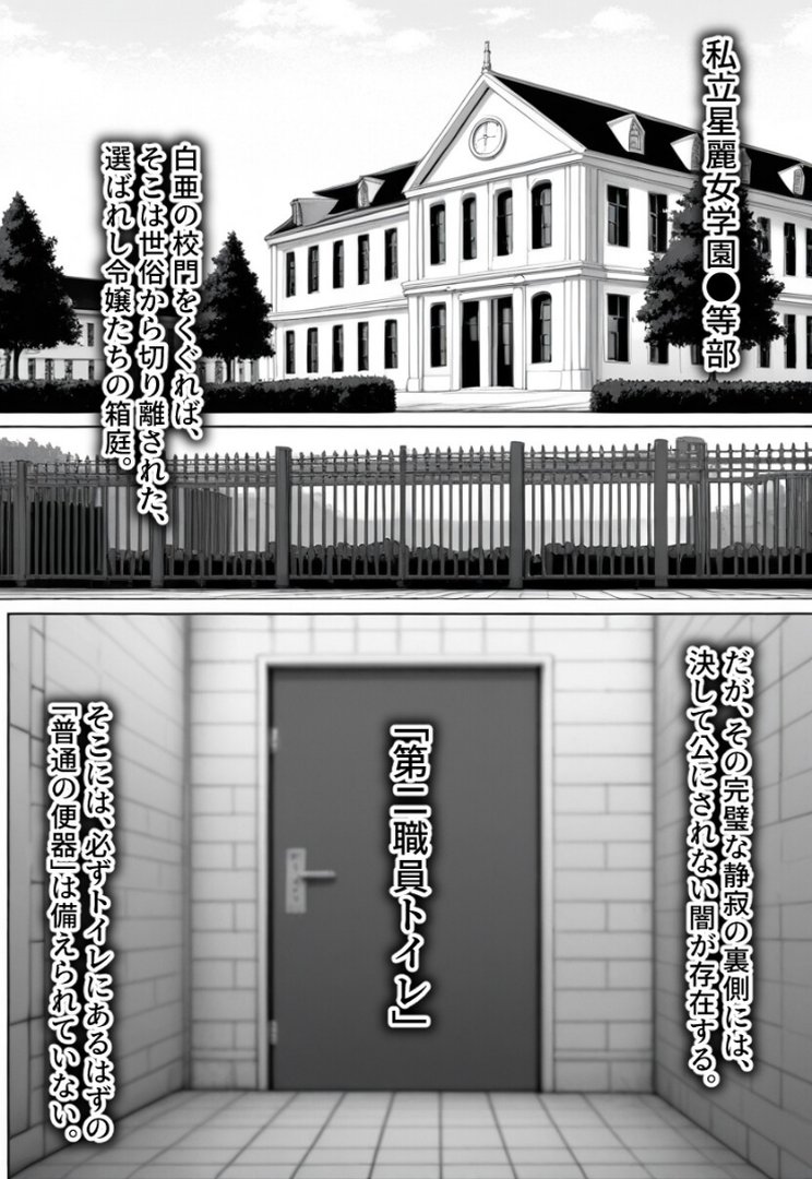 職員トイレの’小’便器〜チャイムが鳴るまで、ただの穴。【モザイク版】｜学校のウサギ小屋｜エロ漫画 2ページ目