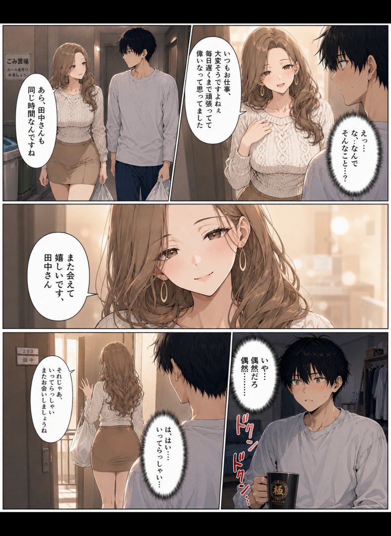 押すたび、1万円消えるボタン…その度に隣の人妻が誘惑してくる。【モザイク版】｜かわいいラボ｜エロ漫画 2ページ目