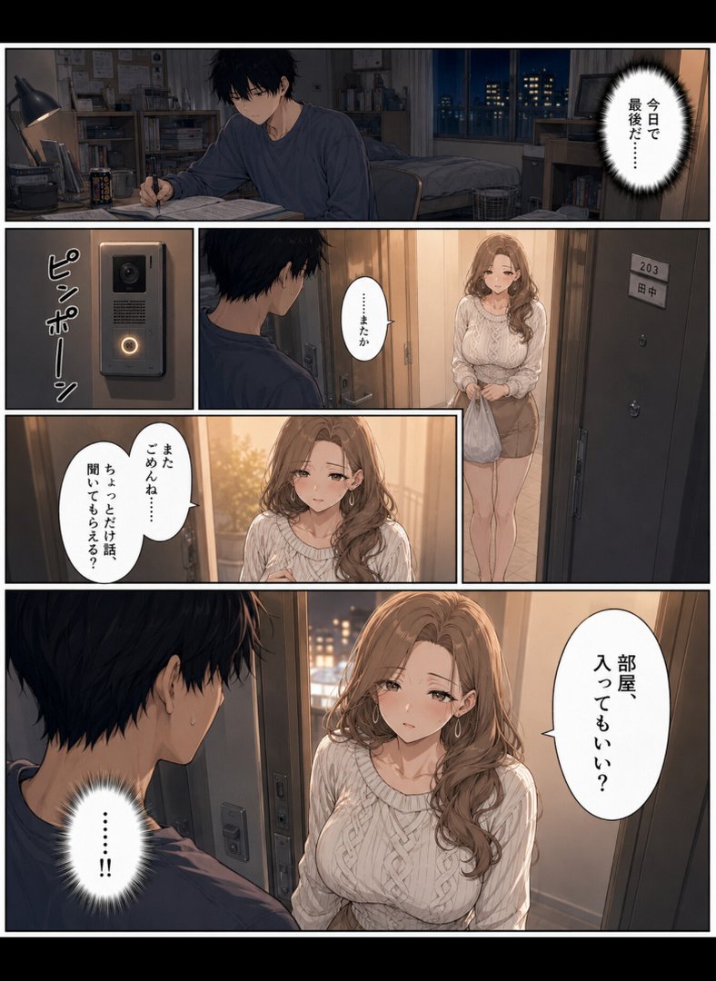 押すたび、1万円消えるボタン…その度に隣の人妻が誘惑してくる。【モザイク版】｜かわいいラボ｜エロ漫画 8ページ目
