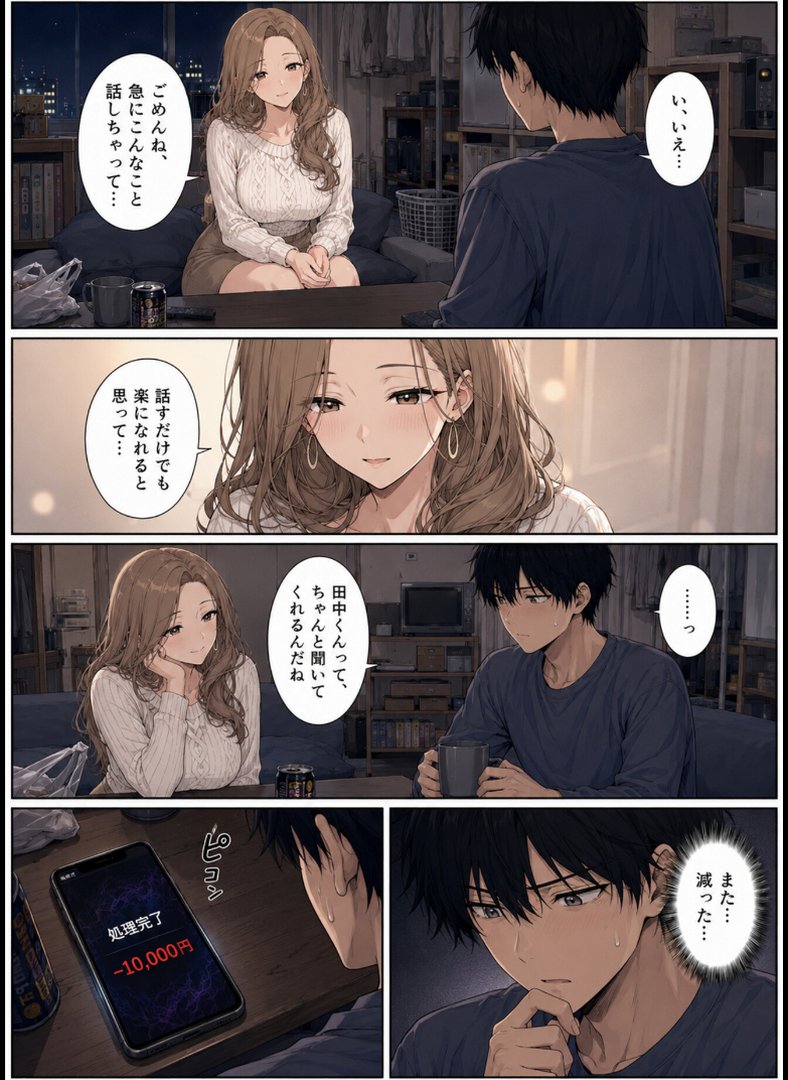 押すたび、1万円消えるボタン…その度に隣の人妻が誘惑してくる。【モザイク版】｜かわいいラボ｜エロ漫画 11ページ目