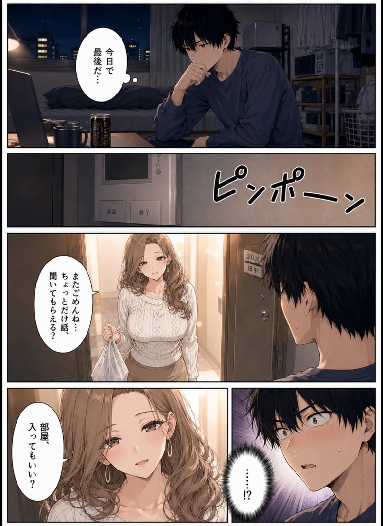 押すたび、1万円消えるボタン…その度に隣の人妻が誘惑してくる。【モザイク版】｜かわいいラボ｜エロ漫画 13ページ目