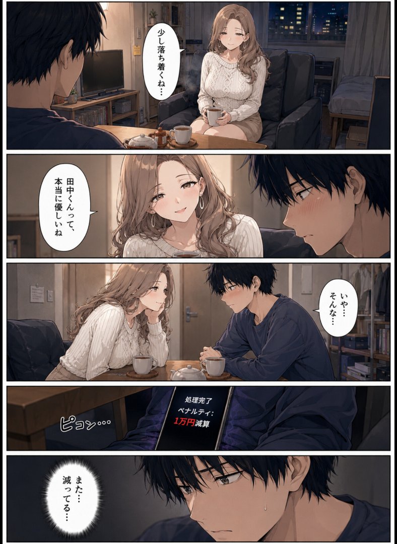 押すたび、1万円消えるボタン…その度に隣の人妻が誘惑してくる。【モザイク版】｜かわいいラボ｜エロ漫画 14ページ目