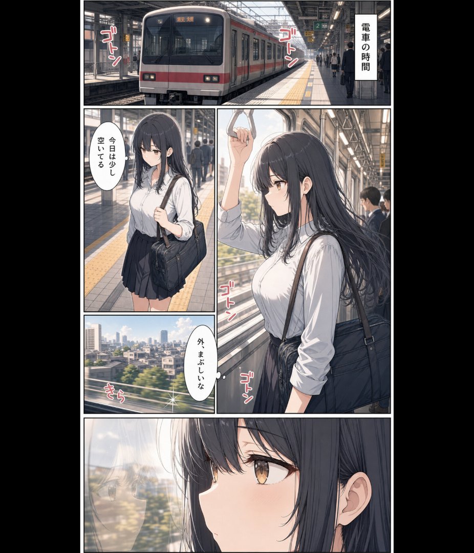 真面目な女子校生が朝の満員電車で執拗に痴●された話【モザイク版】｜かわいいラボ｜エロ漫画 1ページ目
