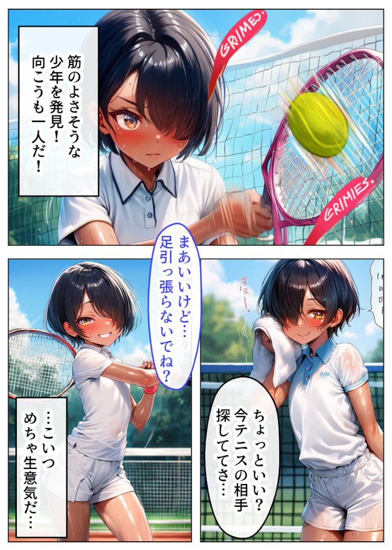 【エロ漫画】生意気なテニス部美男子が実は巨乳のボーイッシュ少女だったので中出しSEXしたら相性良すぎた【モザイク版】(黒糖サムライ)【s886atrlw01391】 生意気なテニス部美男子が実は巨乳のボーイッシュ少女だったので中出しSEXしたら相性良すぎた【モザイク版】|黒糖サムライ|エロ漫画 6ページ目