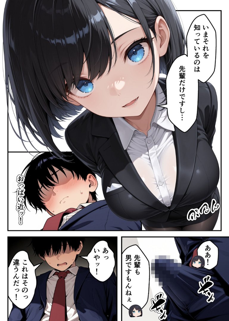 【エロ漫画】見た目120点の後輩新卒OLを教育するはずが逆に射精管理された【モザイク版】(あふれだすにじる)【s886atrlw01396】 見た目120点の後輩新卒OLを教育するはずが逆に射精管理された【モザイク版】|あふれだすにじる|エロ漫画 7ページ目
